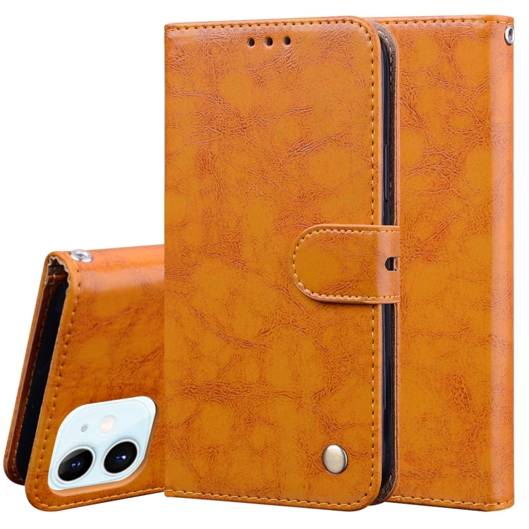 For iPhone 12 mini Business Style Oil Wax Texture Horizontal Flip Leather Case with Holder & Card Slots & Wallet