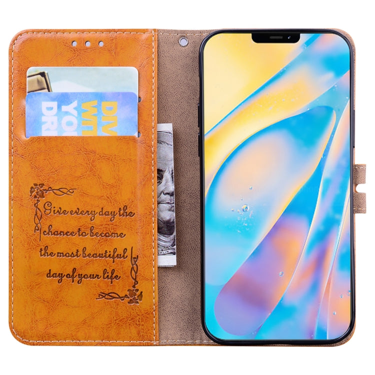 For iPhone 12 mini Business Style Oil Wax Texture Horizontal Flip Leather Case with Holder & Card Slots & Wallet