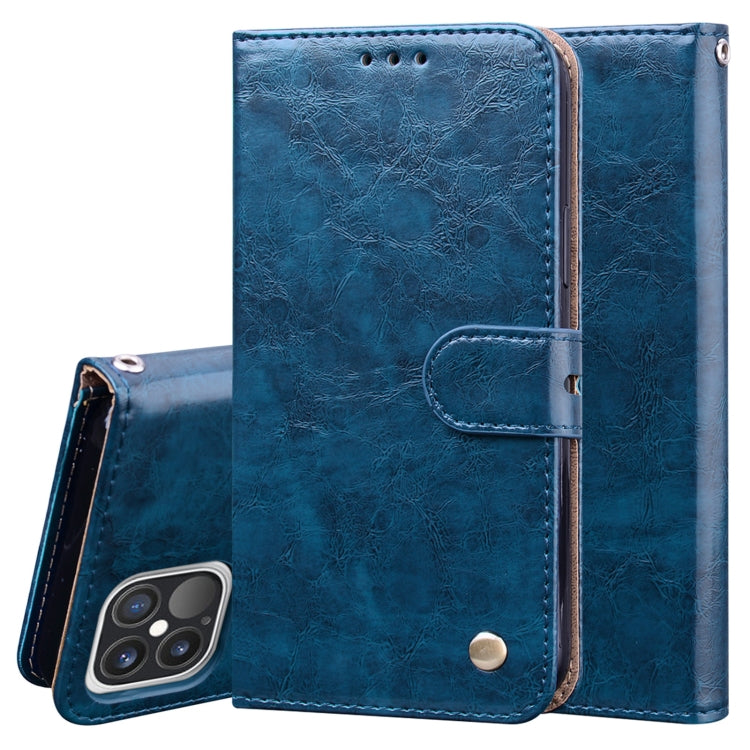 For iPhone 12 / 12 Pro Business Style Oil Wax Texture Horizontal Flip Leather Case with Holder & Card Slots & Wallet