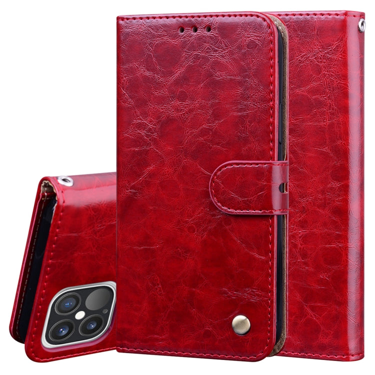 For iPhone 12 / 12 Pro Business Style Oil Wax Texture Horizontal Flip Leather Case with Holder & Card Slots & Wallet