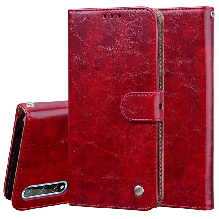 For Huawei Y8P / Enjoy 10S Business Style Oil Wax Texture Horizontal Flip Leather Case with Holder & Card Slots & Wallet