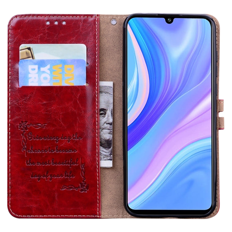 For Huawei Y8P / Enjoy 10S Business Style Oil Wax Texture Horizontal Flip Leather Case with Holder & Card Slots & Wallet