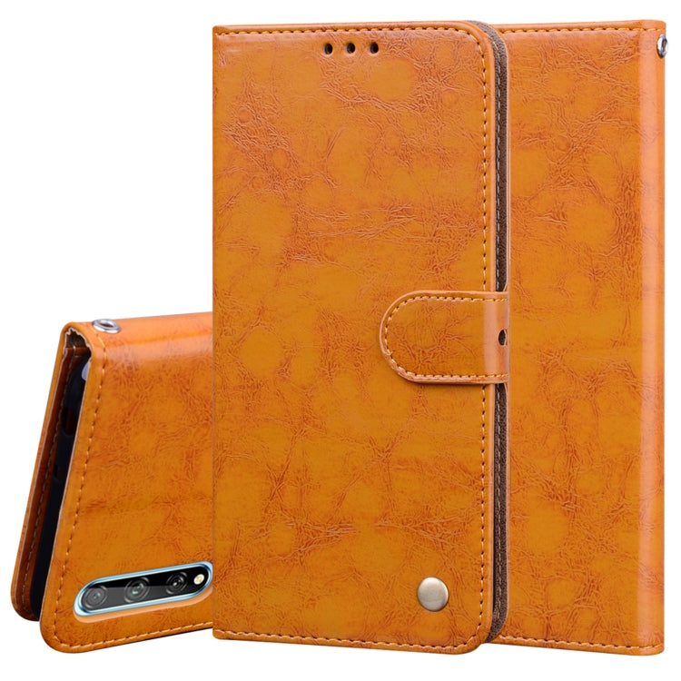 For Huawei Y8P / Enjoy 10S Business Style Oil Wax Texture Horizontal Flip Leather Case with Holder & Card Slots & Wallet