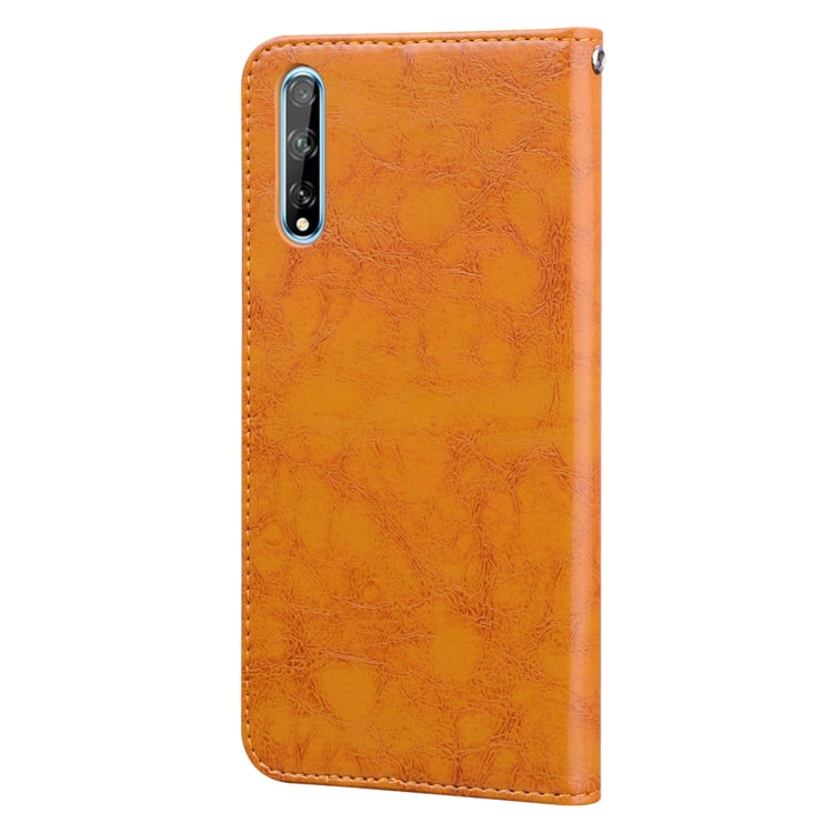 For Huawei Y8P / Enjoy 10S Business Style Oil Wax Texture Horizontal Flip Leather Case with Holder & Card Slots & Wallet