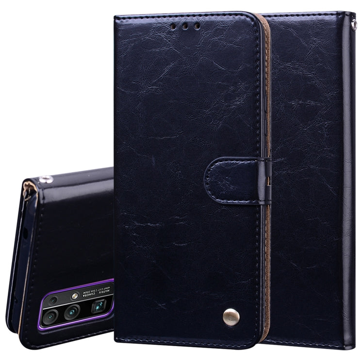 For Huawei Honor 30 Business Style Oil Wax Texture Horizontal Flip Leather Case with Holder & Card Slots & Wallet