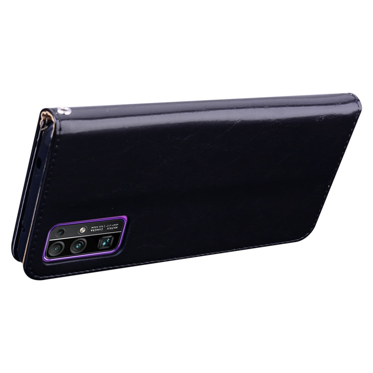 For Huawei Honor 30 Business Style Oil Wax Texture Horizontal Flip Leather Case with Holder & Card Slots & Wallet