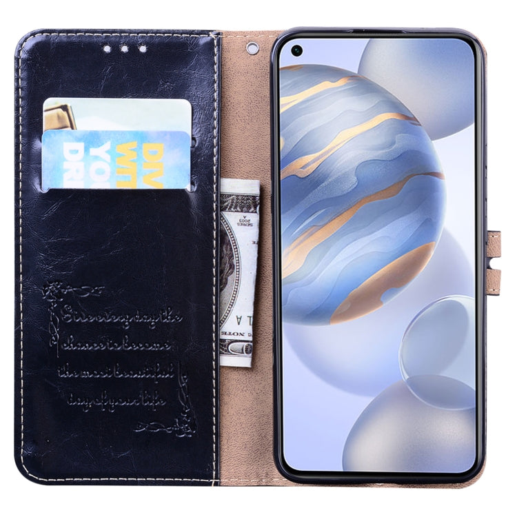 For Huawei Honor 30 Business Style Oil Wax Texture Horizontal Flip Leather Case with Holder & Card Slots & Wallet