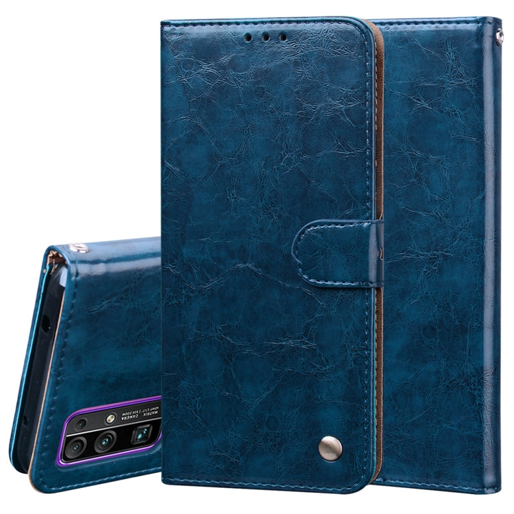 For Huawei Honor 30 Business Style Oil Wax Texture Horizontal Flip Leather Case with Holder & Card Slots & Wallet