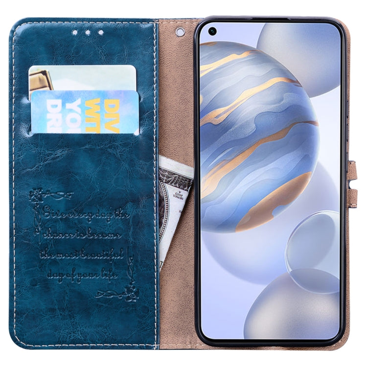 For Huawei Honor 30 Business Style Oil Wax Texture Horizontal Flip Leather Case with Holder & Card Slots & Wallet