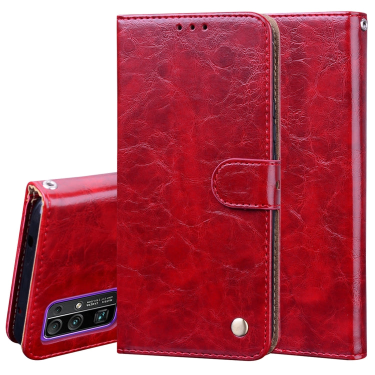 For Huawei Honor 30 Business Style Oil Wax Texture Horizontal Flip Leather Case with Holder & Card Slots & Wallet