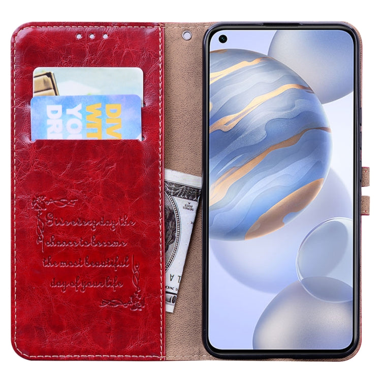 For Huawei Honor 30 Business Style Oil Wax Texture Horizontal Flip Leather Case with Holder & Card Slots & Wallet
