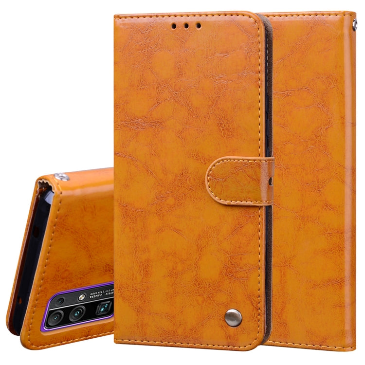 For Huawei Honor 30 Business Style Oil Wax Texture Horizontal Flip Leather Case with Holder & Card Slots & Wallet