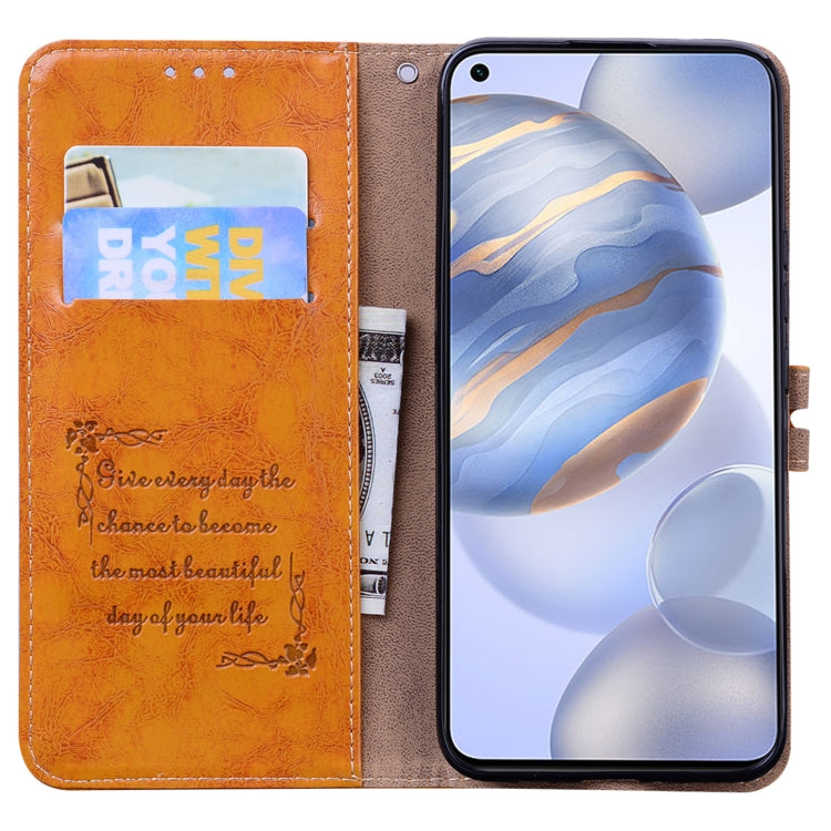 For Huawei Honor 30 Business Style Oil Wax Texture Horizontal Flip Leather Case with Holder & Card Slots & Wallet