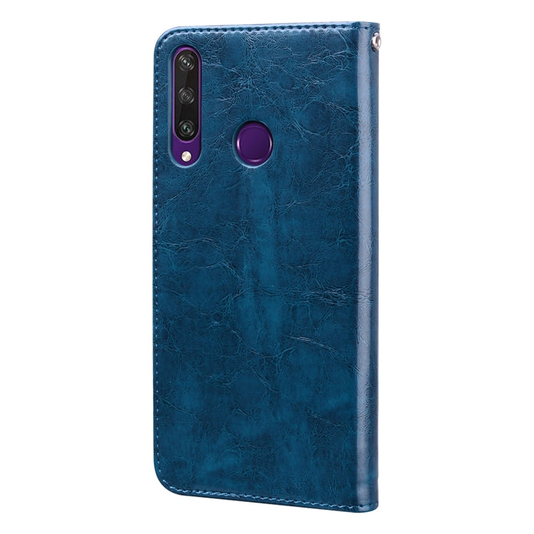 For Huawei Y6P 2020 Business Style Oil Wax Texture Horizontal Flip Leather Case with Holder & Card Slots & Wallet