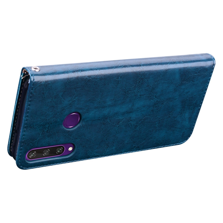 For Huawei Y6P 2020 Business Style Oil Wax Texture Horizontal Flip Leather Case with Holder & Card Slots & Wallet