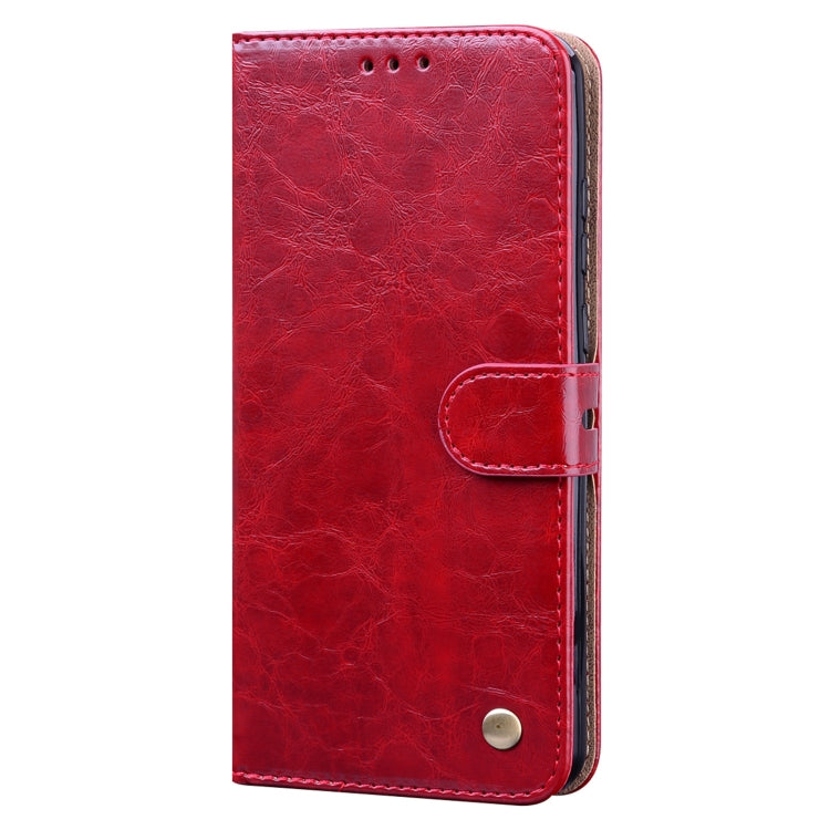 For Huawei Y6P 2020 Business Style Oil Wax Texture Horizontal Flip Leather Case with Holder & Card Slots & Wallet