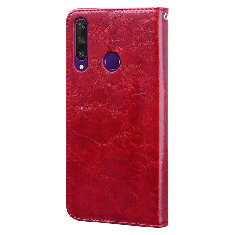 For Huawei Y6P 2020 Business Style Oil Wax Texture Horizontal Flip Leather Case with Holder & Card Slots & Wallet