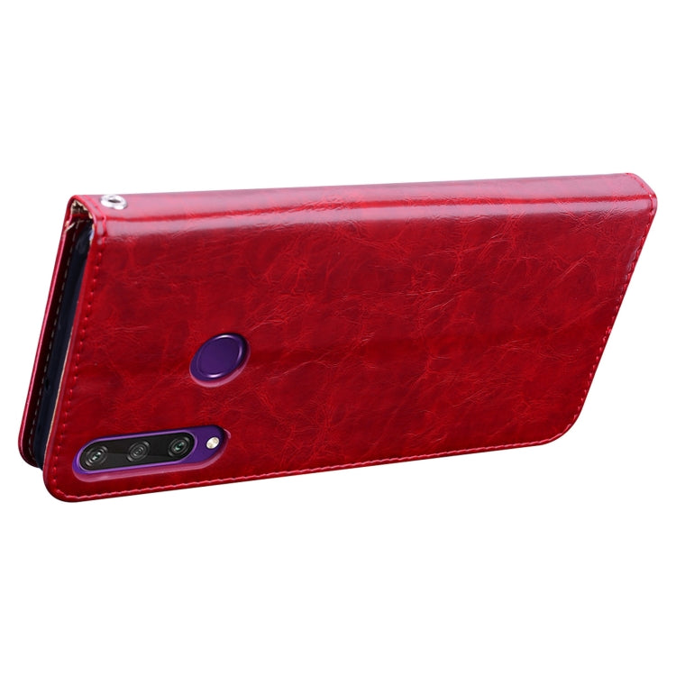 For Huawei Y6P 2020 Business Style Oil Wax Texture Horizontal Flip Leather Case with Holder & Card Slots & Wallet