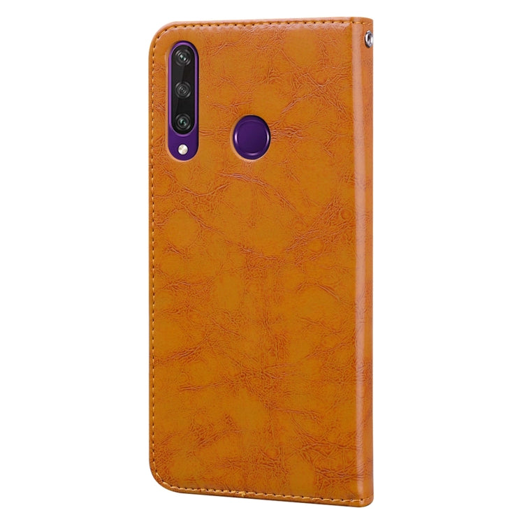 For Huawei Y6P 2020 Business Style Oil Wax Texture Horizontal Flip Leather Case with Holder & Card Slots & Wallet