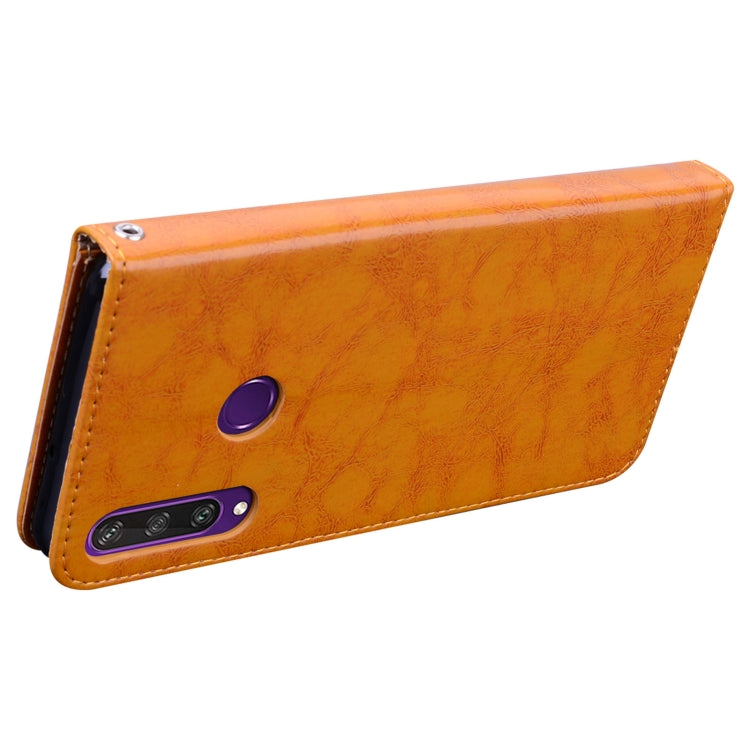 For Huawei Y6P 2020 Business Style Oil Wax Texture Horizontal Flip Leather Case with Holder & Card Slots & Wallet
