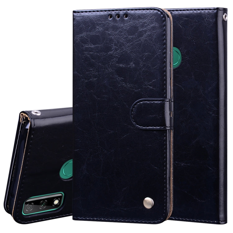 For Huawei Y8s(Global Official Version) Business Style Oil Wax Texture Horizontal Flip Leather Case with Holder & Card Slots & Wallet