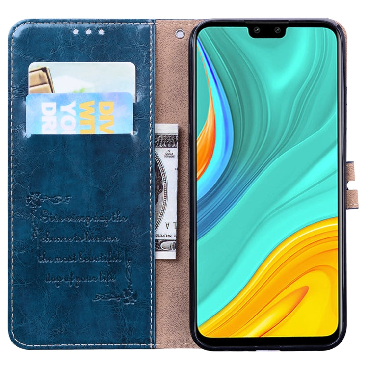 For Huawei Y8s(Global Official Version) Business Style Oil Wax Texture Horizontal Flip Leather Case with Holder & Card Slots & Wallet