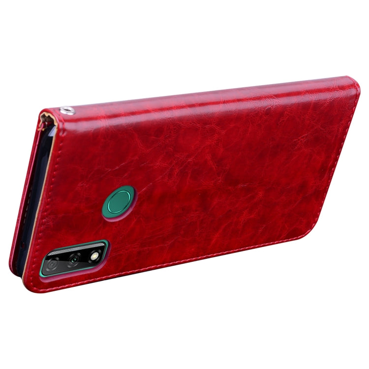 For Huawei Y8s(Global Official Version) Business Style Oil Wax Texture Horizontal Flip Leather Case with Holder & Card Slots & Wallet