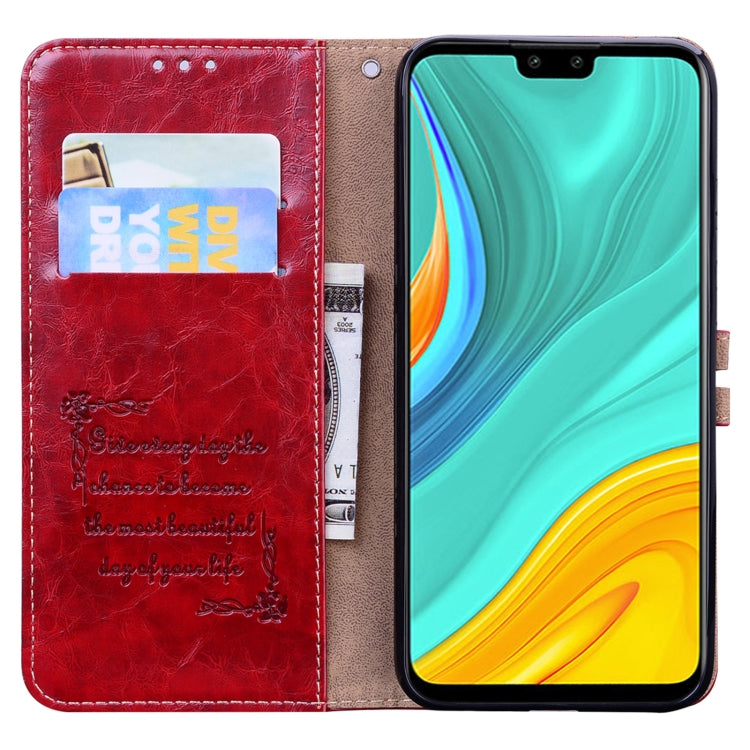 For Huawei Y8s(Global Official Version) Business Style Oil Wax Texture Horizontal Flip Leather Case with Holder & Card Slots & Wallet