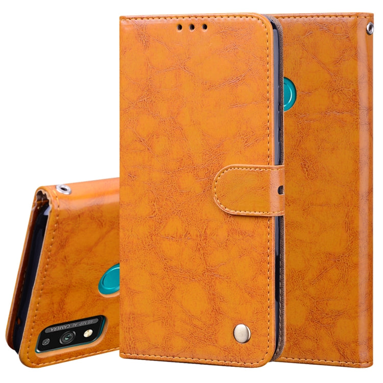 For Huawei Honor 9X Lite Business Style Oil Wax Texture Horizontal Flip Leather Case with Holder & Card Slots & Wallet