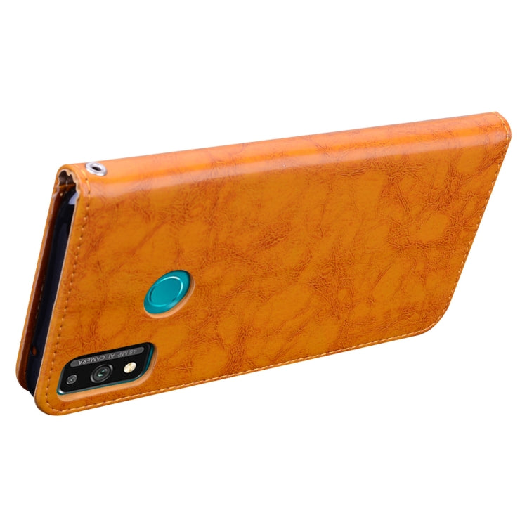 For Huawei Honor 9X Lite Business Style Oil Wax Texture Horizontal Flip Leather Case with Holder & Card Slots & Wallet