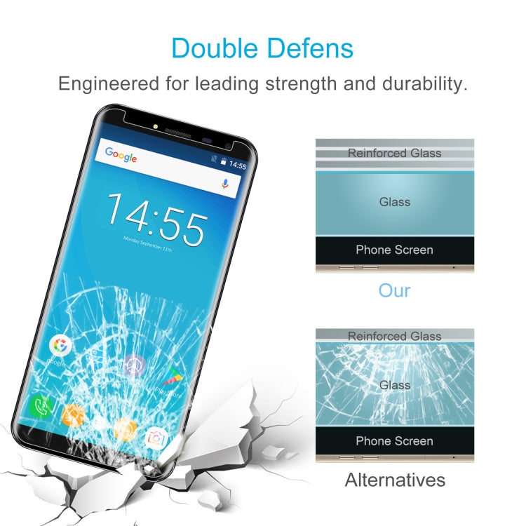 For Oukitel C8 50 PCS 0.26mm 9H 2.5D Tempered Glass Film