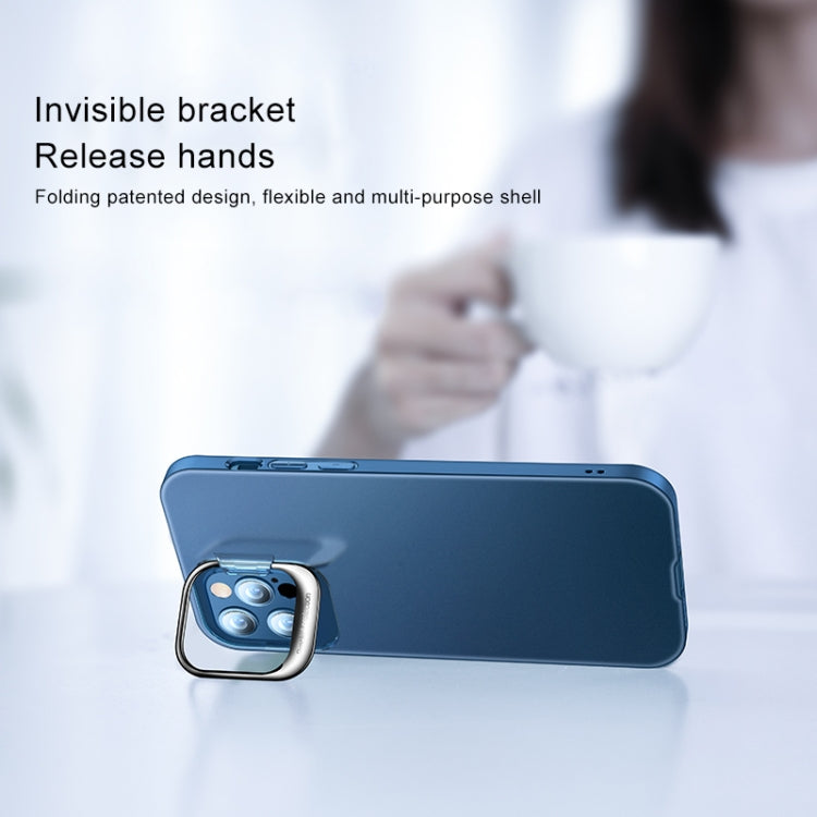 For iPhone 12 mini Shockproof Ultra-thin Right Angle Protective Case with Invisible Holder