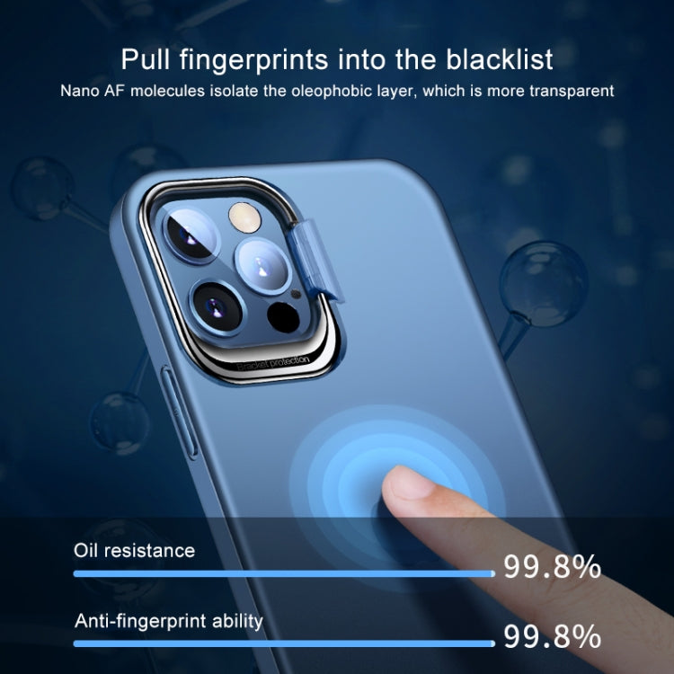 For iPhone 12 Pro Max Shockproof Ultra-thin Right Angle Protective Case with Invisible Holder