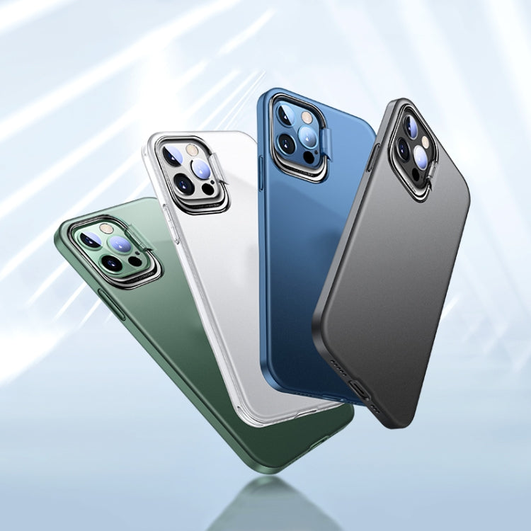 For iPhone 12 Pro Max Shockproof Ultra-thin Right Angle Protective Case with Invisible Holder
