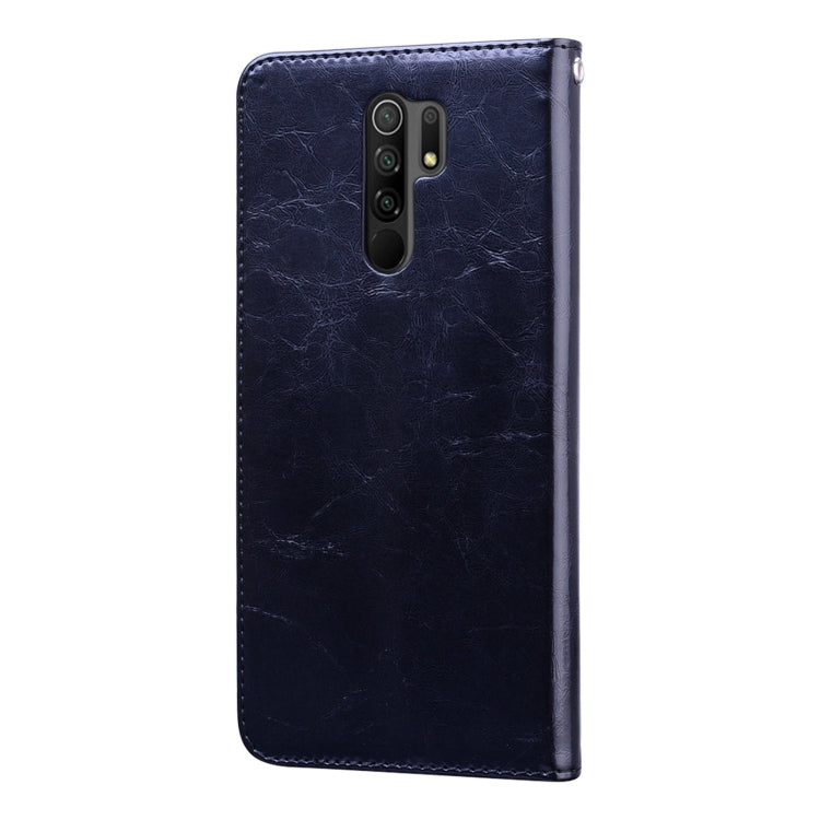 For Xiaomi Redmi 9 Business Style Oil Wax Texture Horizontal Flip Leather Case, with Holder & Card Slots & Wallet