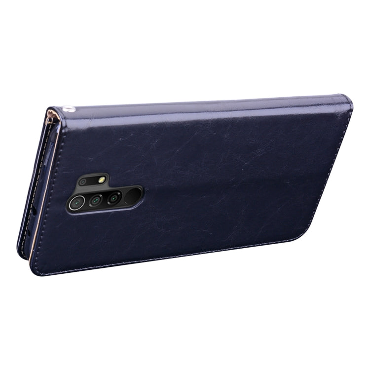 For Xiaomi Redmi 9 Business Style Oil Wax Texture Horizontal Flip Leather Case, with Holder & Card Slots & Wallet