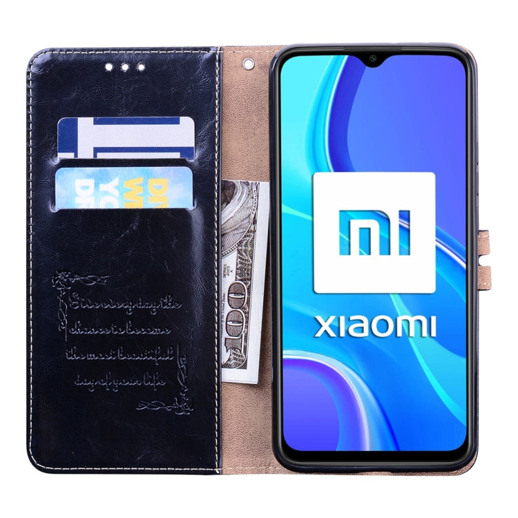 For Xiaomi Redmi 9 Business Style Oil Wax Texture Horizontal Flip Leather Case, with Holder & Card Slots & Wallet