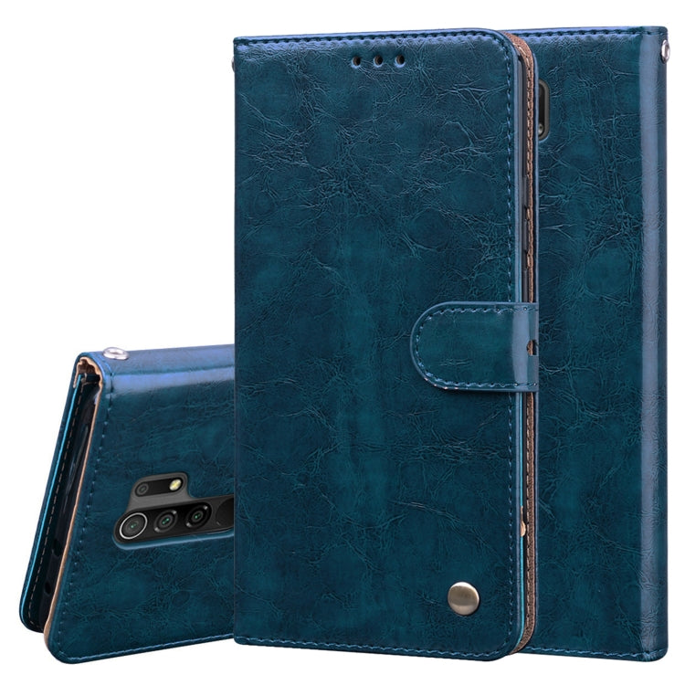 For Xiaomi Redmi 9 Business Style Oil Wax Texture Horizontal Flip Leather Case, with Holder & Card Slots & Wallet