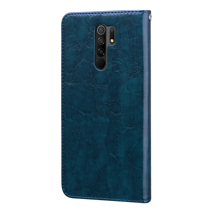 For Xiaomi Redmi 9 Business Style Oil Wax Texture Horizontal Flip Leather Case, with Holder & Card Slots & Wallet