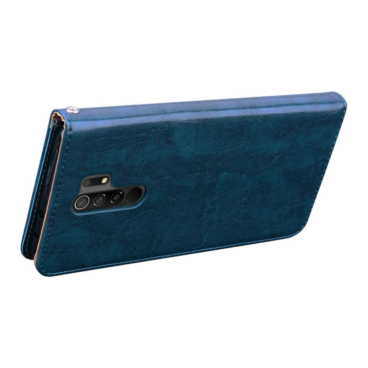 For Xiaomi Redmi 9 Business Style Oil Wax Texture Horizontal Flip Leather Case, with Holder & Card Slots & Wallet