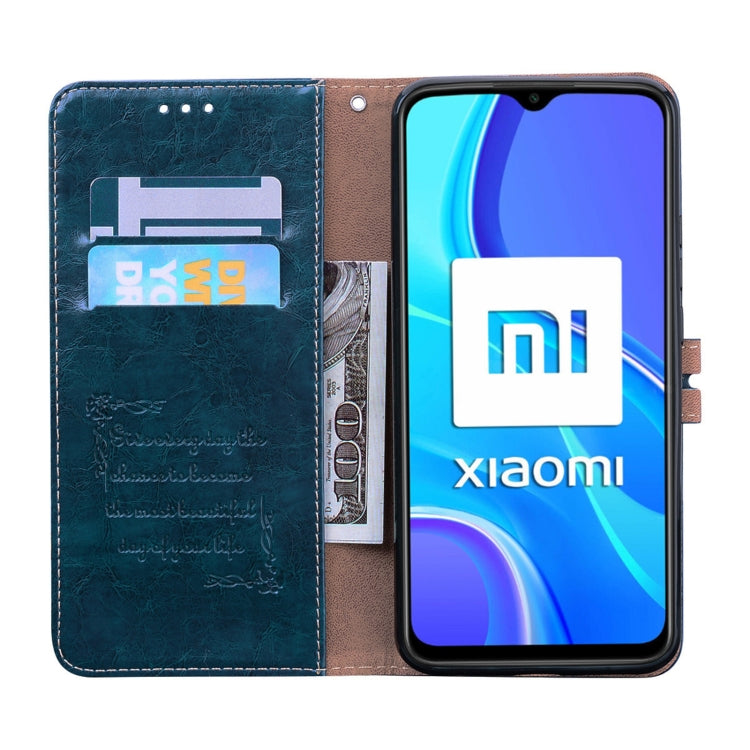 For Xiaomi Redmi 9 Business Style Oil Wax Texture Horizontal Flip Leather Case, with Holder & Card Slots & Wallet