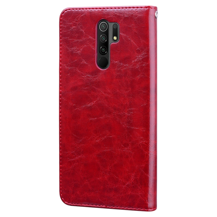 For Xiaomi Redmi 9 Business Style Oil Wax Texture Horizontal Flip Leather Case, with Holder & Card Slots & Wallet