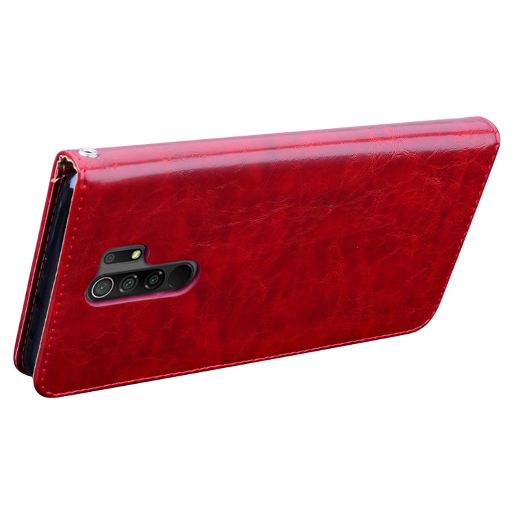 For Xiaomi Redmi 9 Business Style Oil Wax Texture Horizontal Flip Leather Case, with Holder & Card Slots & Wallet