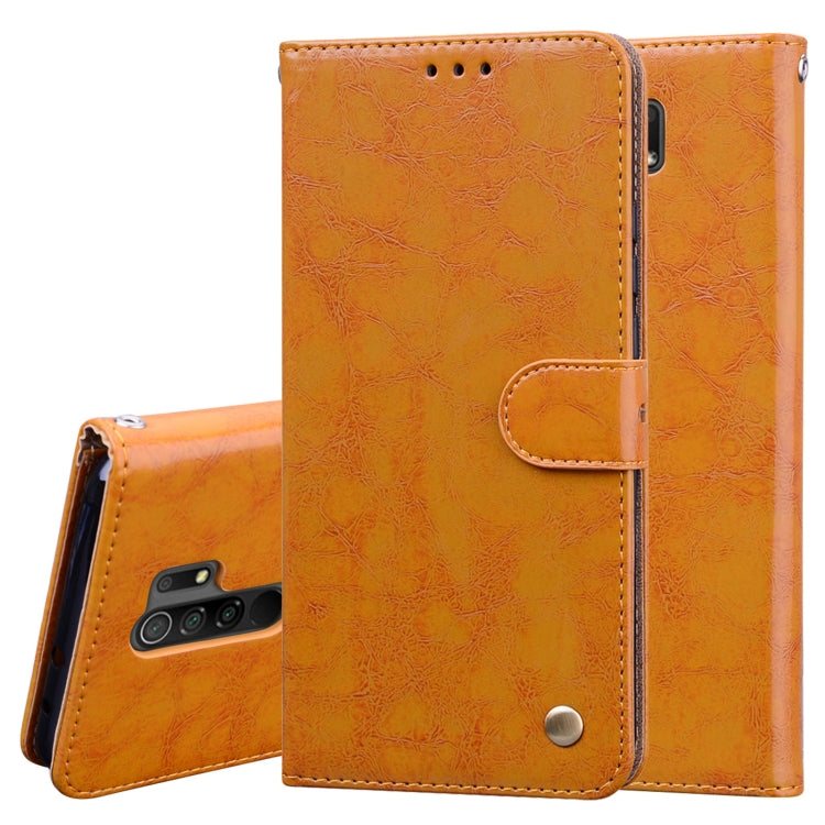 For Xiaomi Redmi 9 Business Style Oil Wax Texture Horizontal Flip Leather Case, with Holder & Card Slots & Wallet