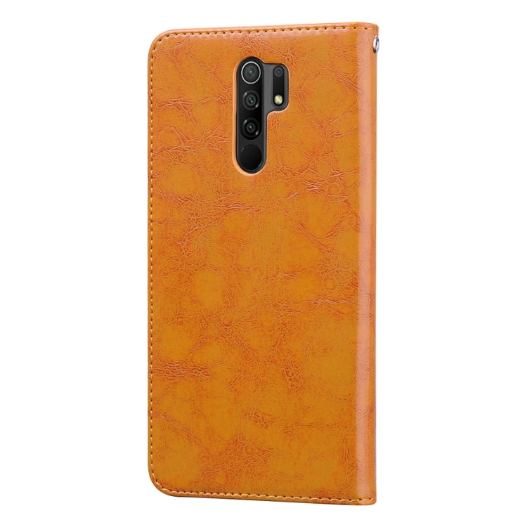 For Xiaomi Redmi 9 Business Style Oil Wax Texture Horizontal Flip Leather Case, with Holder & Card Slots & Wallet