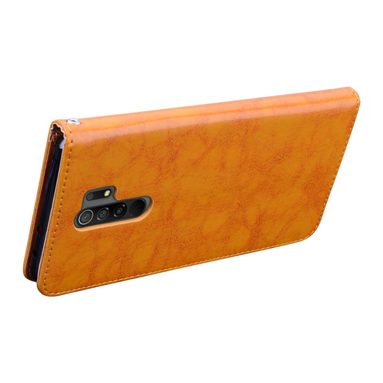 For Xiaomi Redmi 9 Business Style Oil Wax Texture Horizontal Flip Leather Case, with Holder & Card Slots & Wallet