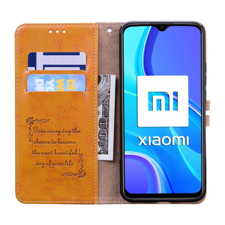 For Xiaomi Redmi 9 Business Style Oil Wax Texture Horizontal Flip Leather Case, with Holder & Card Slots & Wallet