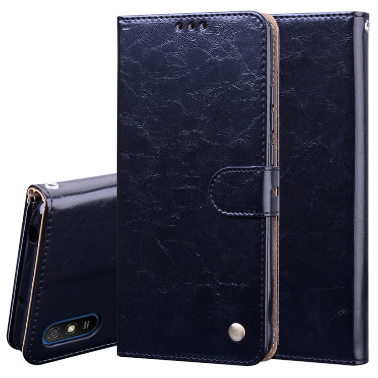 For Xiaomi Redmi 9A Business Style Oil Wax Texture Horizontal Flip Leather Case, with Holder & Card Slots & Wallet