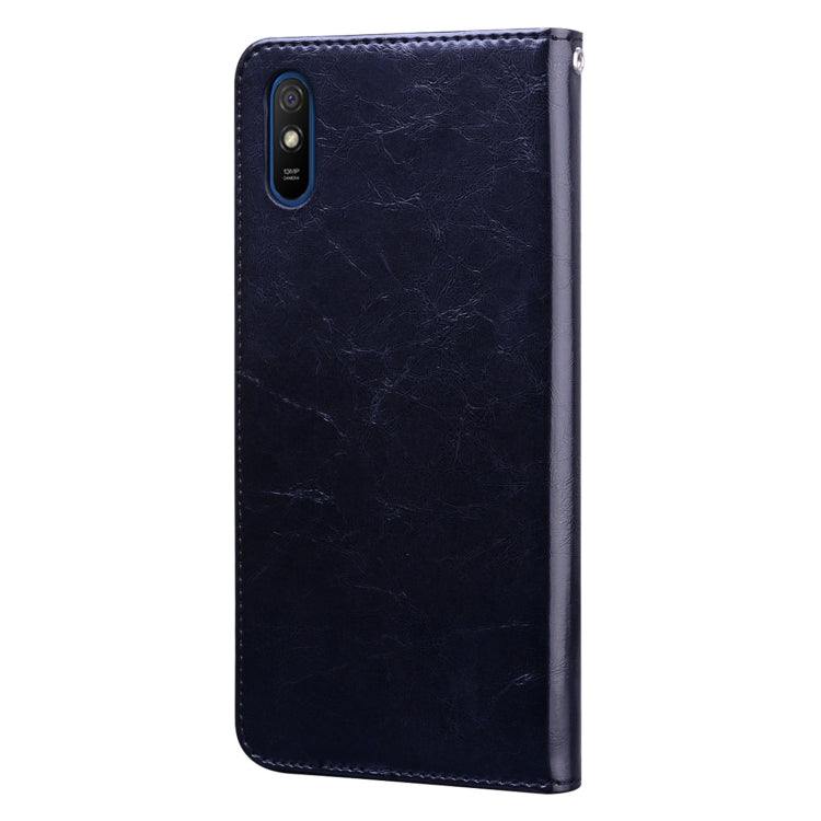 For Xiaomi Redmi 9A Business Style Oil Wax Texture Horizontal Flip Leather Case, with Holder & Card Slots & Wallet