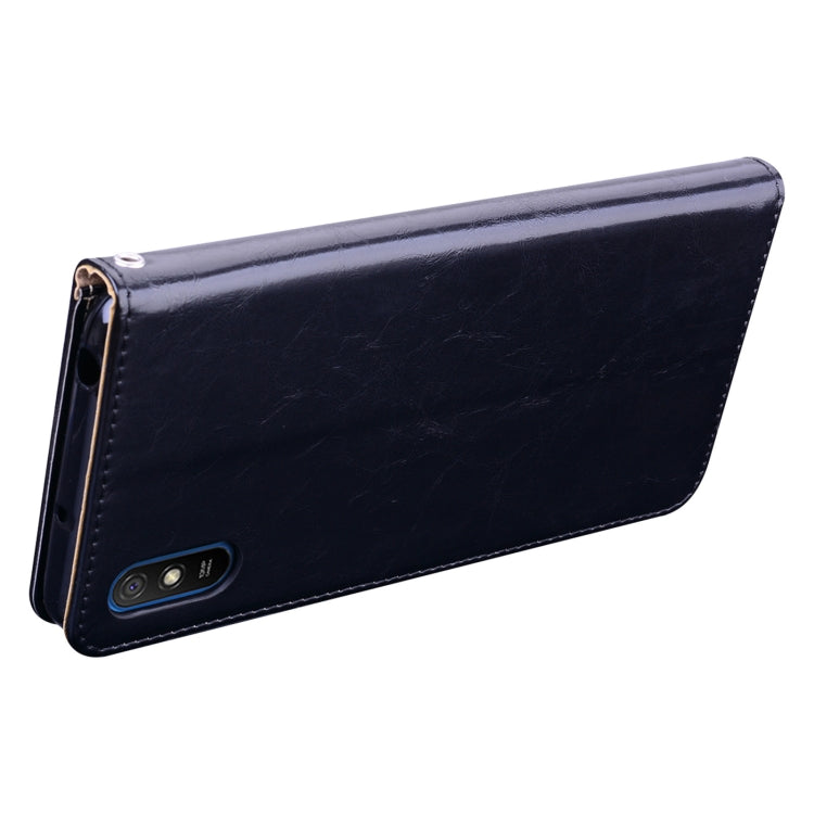 For Xiaomi Redmi 9A Business Style Oil Wax Texture Horizontal Flip Leather Case, with Holder & Card Slots & Wallet